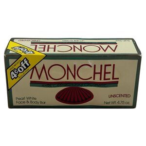 (1) Monchel Unscented Shell Soap 4.75 oz Pearl Face & Body Bar Prop 1982 Vintage